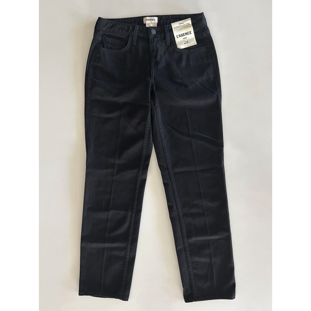 L'AGENCE Black Low Rise Slouchy Slim Straight Pants – Size 24